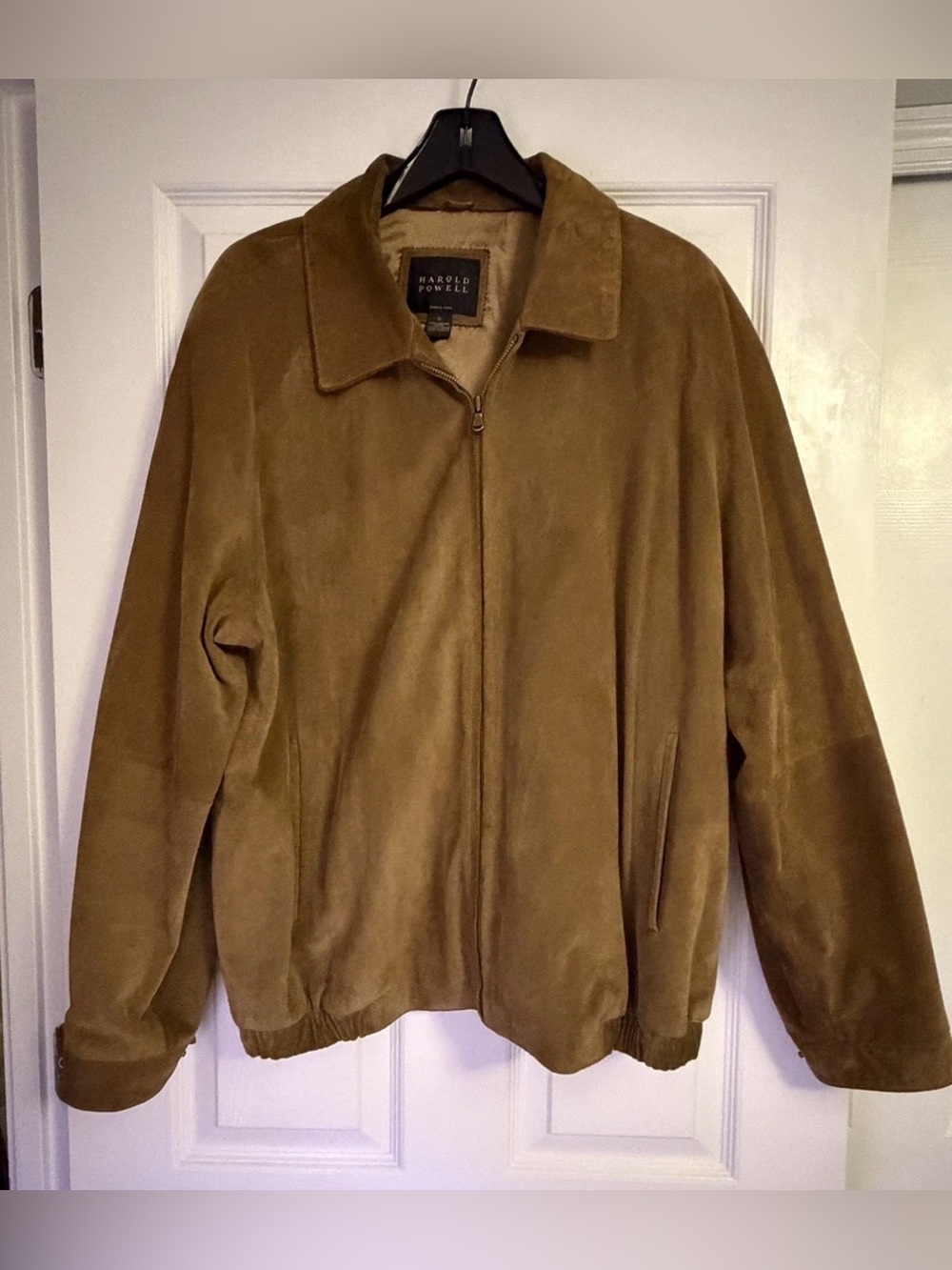 VTG Retro Harold Powell 100% Leather Coat Brown Suede Men’s XL- Lined 1990’s Y2K